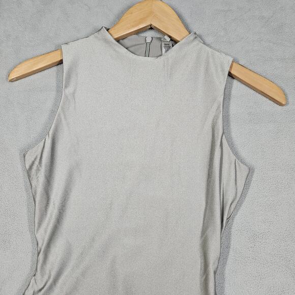 Skims Disco Sleeveless Bodysuit Size S Mock Neck Zipper Back Stretch Casual Top - Picture 2 of 14